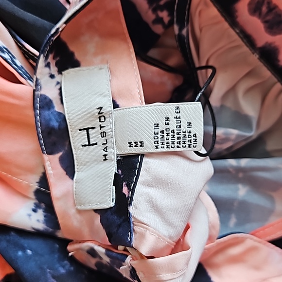 Halston - Striped Flowy Lava Blossom Halter Blouse - Picture 7 of 11